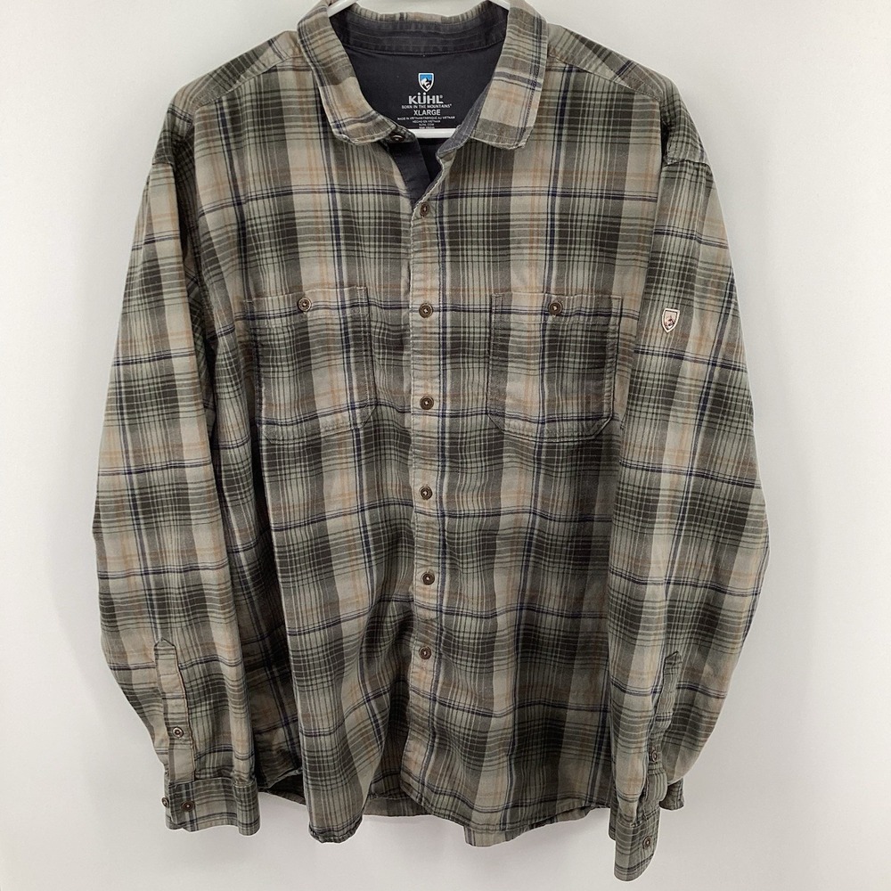 KUHL Long Sleeved Plaid Outdoor Casual Button Up Shirt Men's XL - Picture 2 of 11